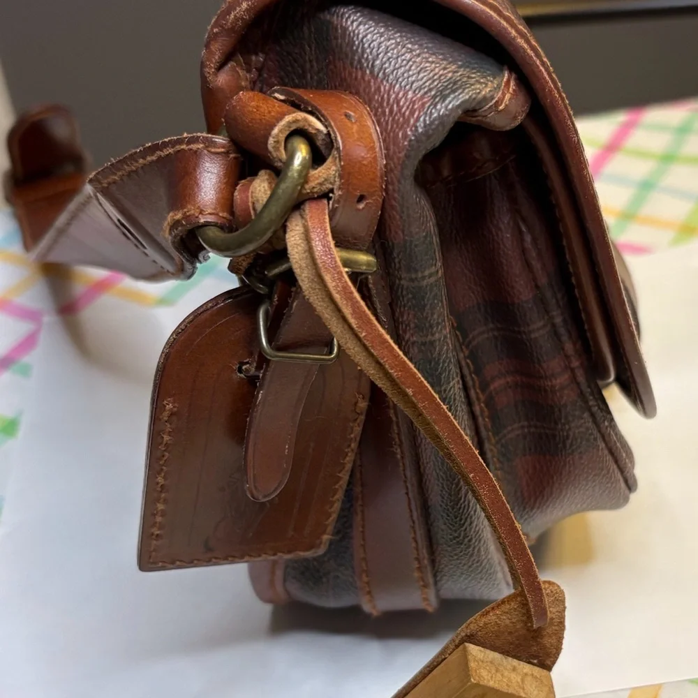 Ralph Lauren vintage Brown and Black Checkered Crossbody Bag - Picture 3 of 6